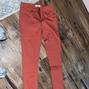 Burnt orange stretch skinny pants jeans